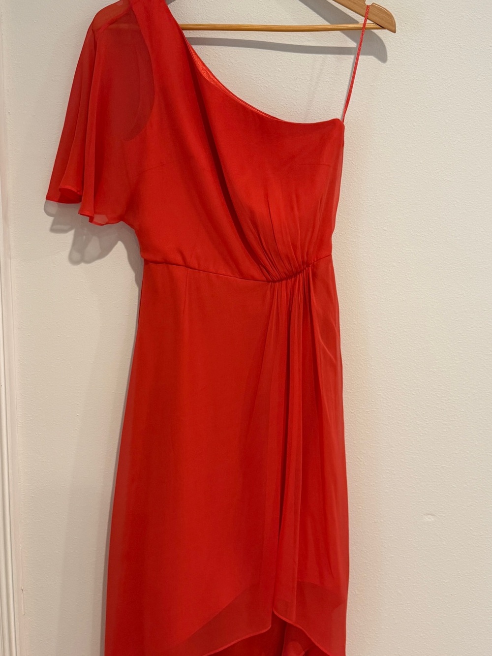 Trina Turk One-Shoulder Red Draped Evening Dress